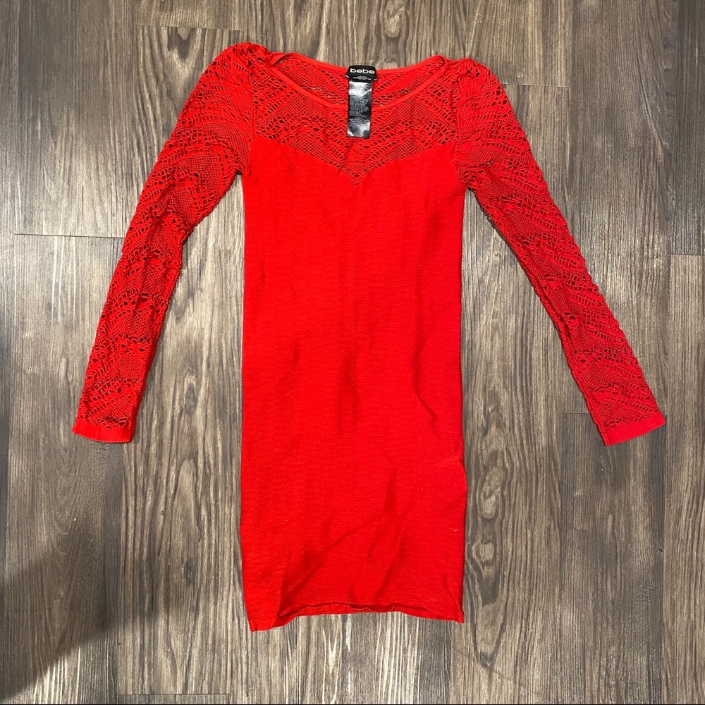 BEBE: BodyCon Long Sleeve Dress